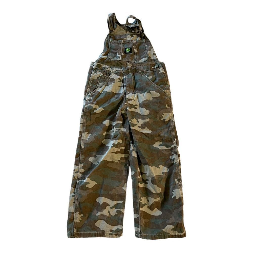John Deere boys overalls bibs size 6 Camouflage camo
